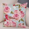 Rose Red Flower Pillowcase Decorative Bird Flower Plant Pillowcase Cushion Sofa Home Car