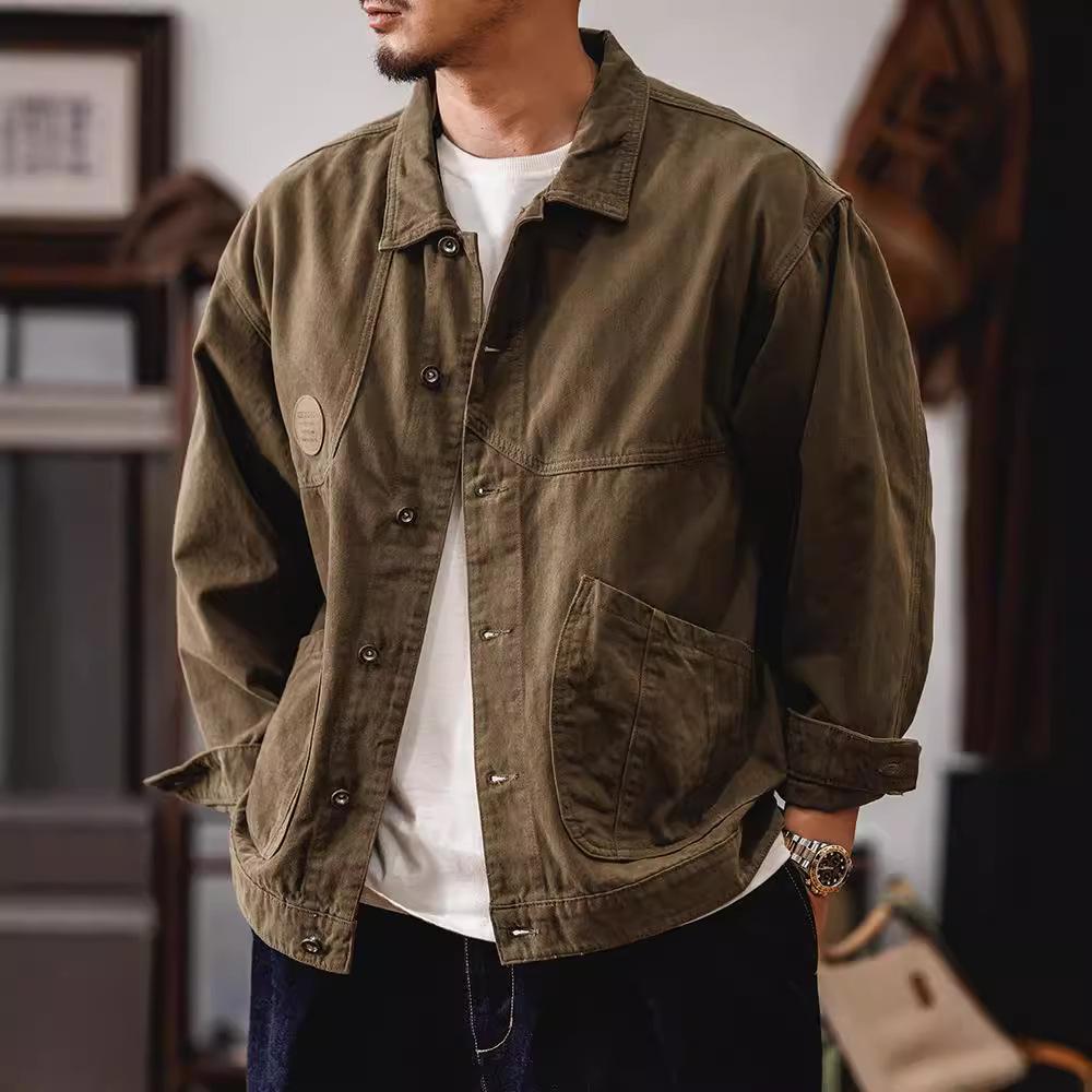 Американская охотничья куртка мужская тяжелая модная брендовая ретро-туловка верхняя повседневная чистая хлопковая мужская джинсовая куртка