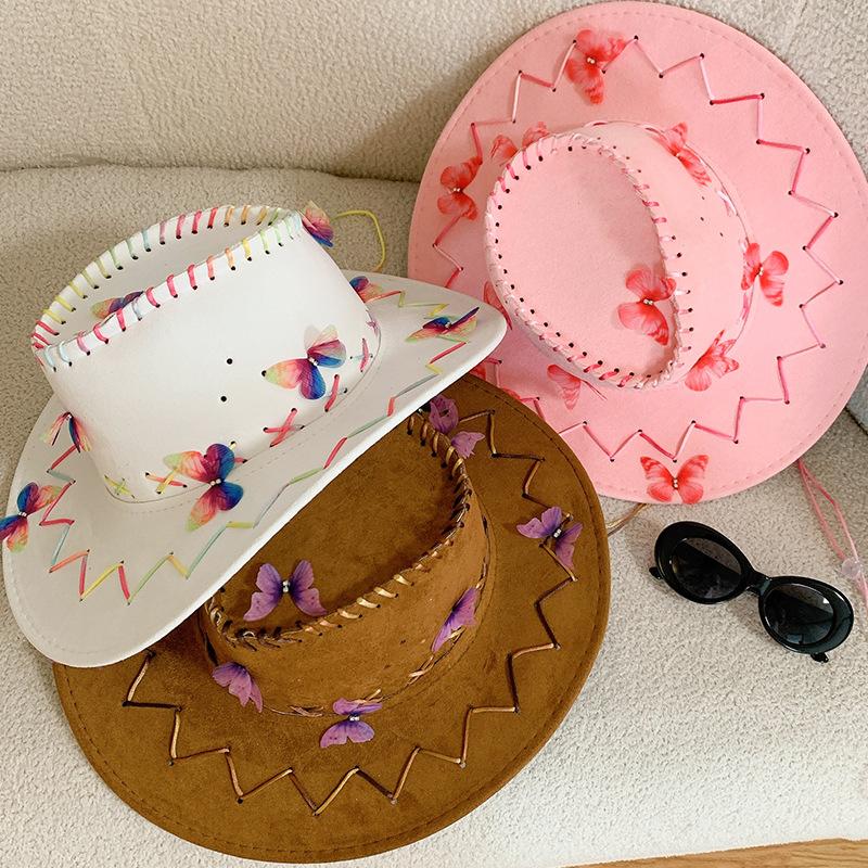 Американский отдых на море ретро вестерн ковбойская шляпа женская летняя шляпа Spice Girl с защитой от ветра и солнца, широкополая альпинистская шляпа