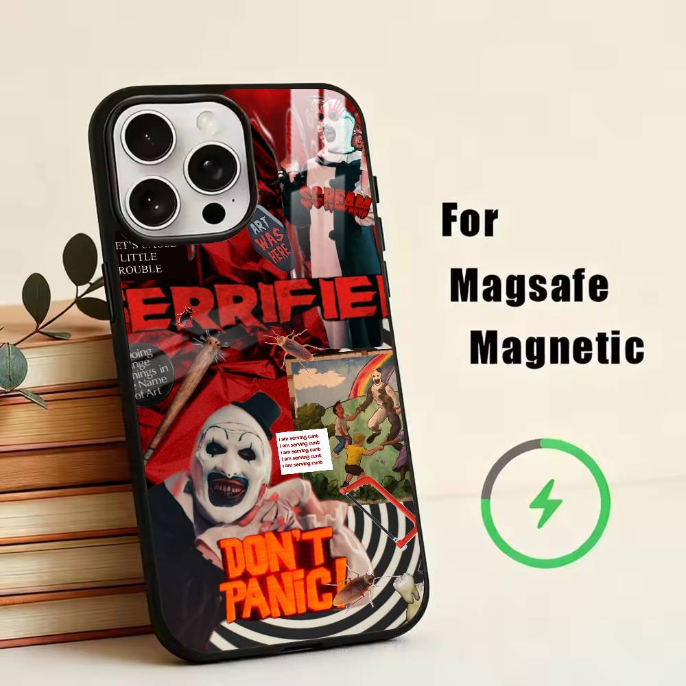 Gothic-Terrifier-Art the Clown Phone Case For iPhone17,16,15,14,13,12,11 Plus,Pro Magnetic For Magsafe Wireless Charging