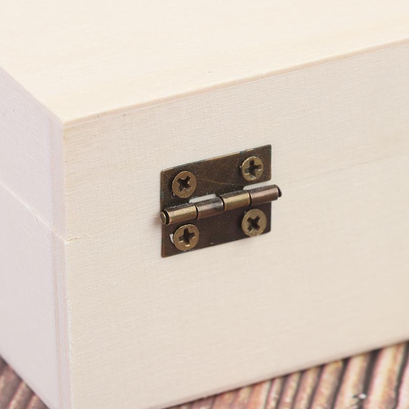 Home Storage Box Natural Wooden With Lid Golden Lock Jewelry Case Wooden Box