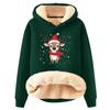 Women's Fashion Hooded Padded Thickened Warm Christmas Printed Loose Pullover Sweatshirt