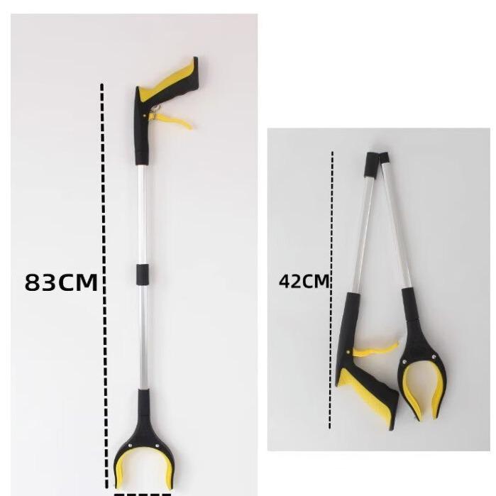 Foldable Aluminum Trash Picker: High-Altitude Reach, Hygiene Clamp, Sanitation Clip, Item Retriever.
