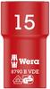 WERA Drive Insulated 15mm 46mm Overall 004959 3/8" Socket, Hex, Length,