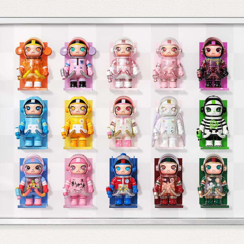 POP MART MEGA SPACE MOLLY Series 4 Box of Pop Mart Gachapon Blind Box Plastic Premium PVC Soft Original Birthday Gifts 100% [Assorted 9] Figures,