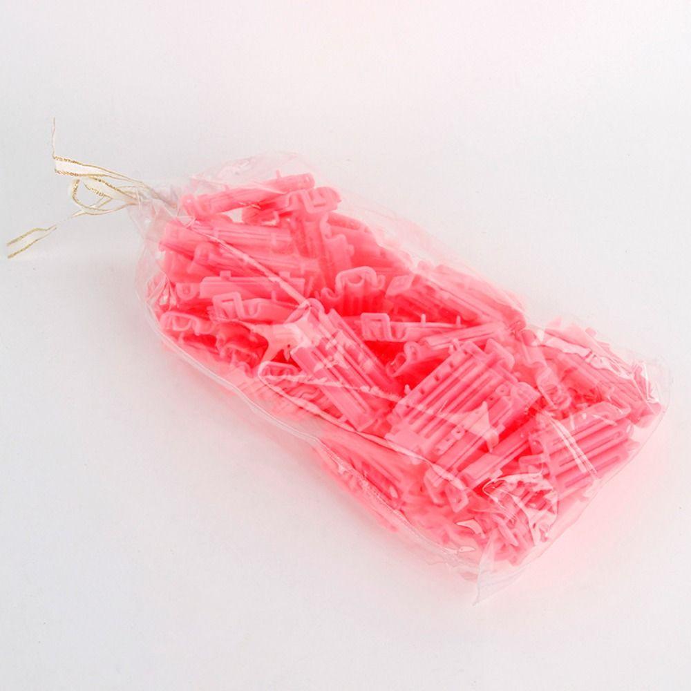 50pcs/bag Plastic Wave Perm Rod Bars Pink Corn Hair Curl Rod Fluffy Clamps Rollers Professional