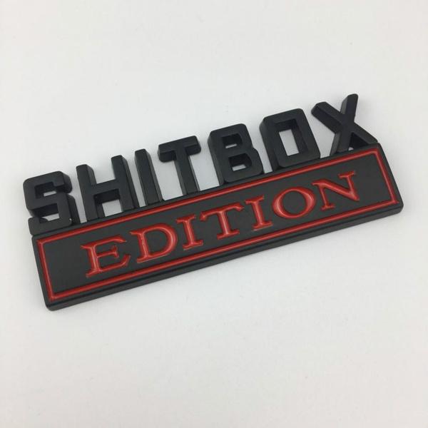 1 шт., новое издание SHITBOX, логотип, хромированная эмблема, значки, наклейка для автомобиля, наклейка