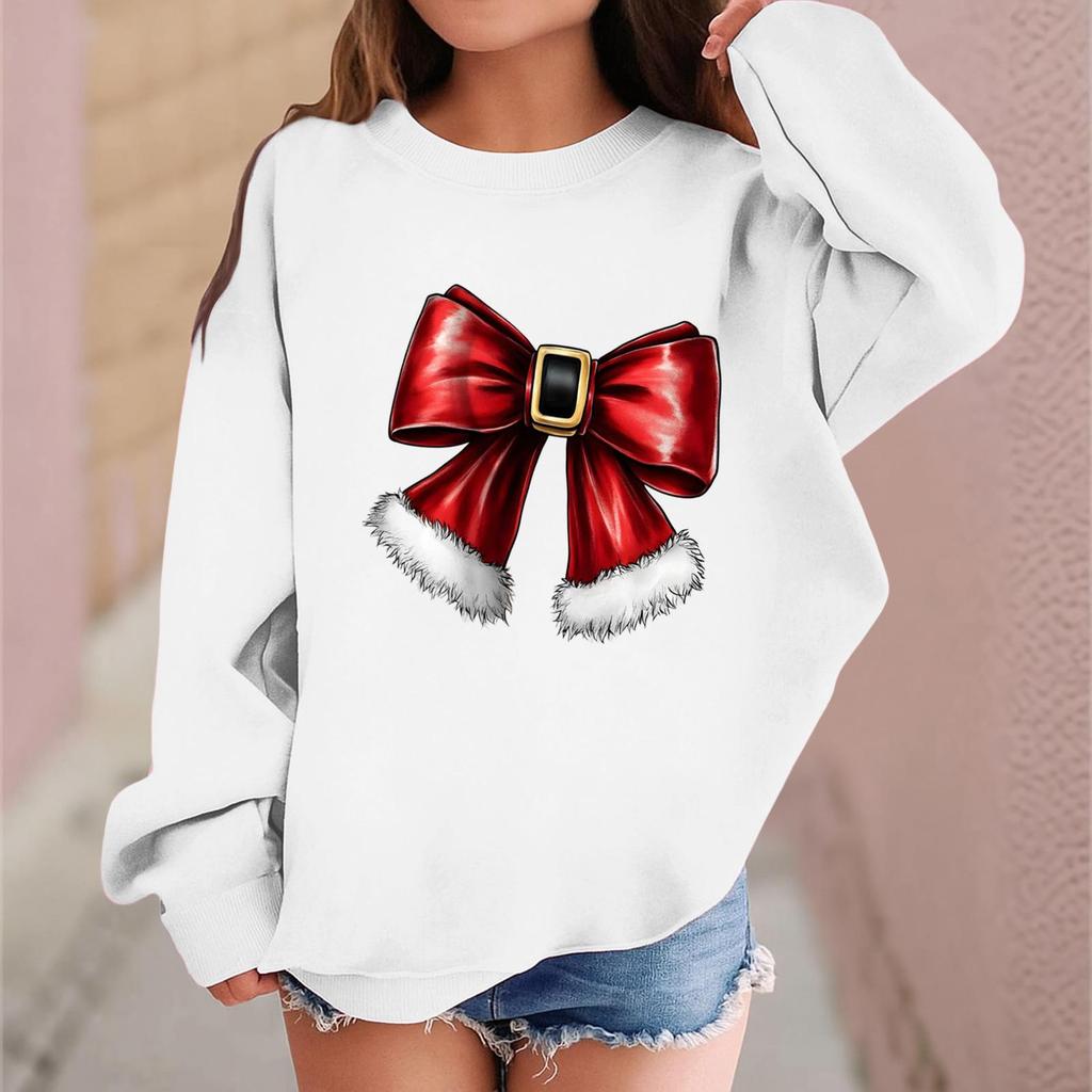 Children's Fashionable Casual Long-sleeved Loose Christmas Print Pullover Sweatshirt