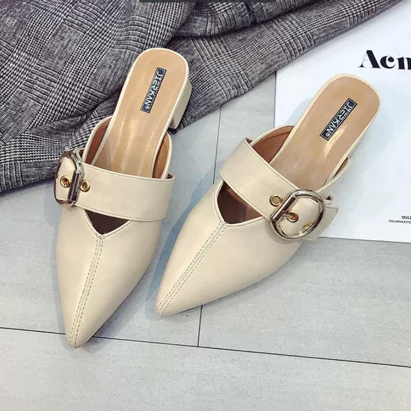 2024 новые остроносые универсальные туфли на низком каблуке, которые можно носить с тапочками и полутапочками для женщин Туфли на высоком каблуке туфли-лодочки