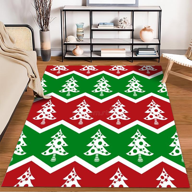 Christmas Tree Pattern Rug Non-slip rug suitable for living room and bedroom sofas