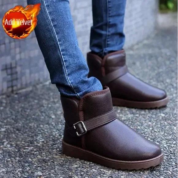 Мужские зимние ботинки с мехом, теплые мужские ботинки, дешевые, нескользящие, распродажа, повседневные, размер 44, Y2k, мода, высокое качество, акция, новинка 45