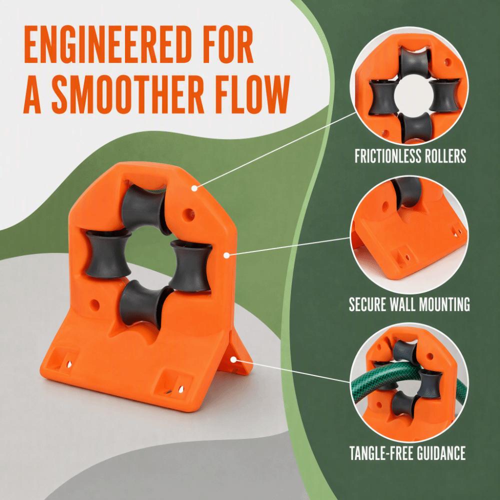 2PCS Plastic Garden Hose Holder Orange Wall Mount Hose Guide Hose Roller Guide  Fence Hose Routing