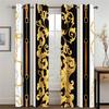 2Panels Luxe Living Curtain Black Gold Curtain Abstract Pattern Printed Curtain for Bedroom Living Room Kitchen Window  Rideau