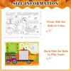PETCEE Thanksgiving Coloring Placemats - 16PCS 14''x10'' Double-Sided Kids Placemats for Colorful Craft Activity & Party Decorations