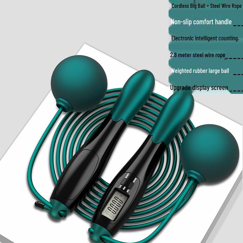 Умная беспроводная утяжеленная скакалка со стальным тросом и счетчиком для взрослых