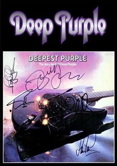 Deep Purple - Signed Lp Cover - Deepest Purple - Signed Photo Poster Insert