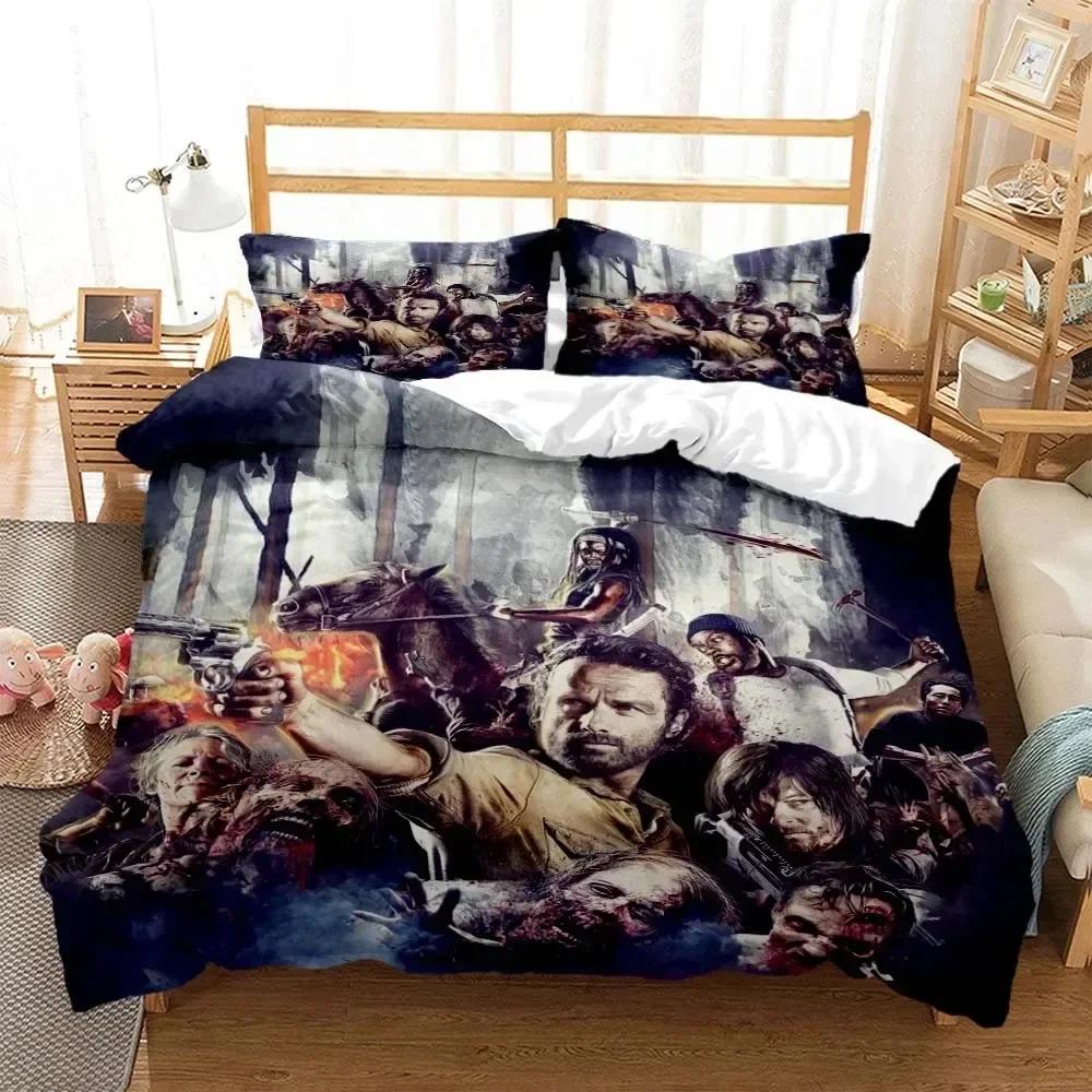 Horror Die Walking Dead Printed Bedding Set Luxury Queen Bedding Set Soft and Comfortable Customized Bedding Set for Boy