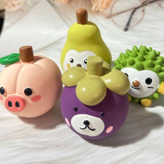 Собачья игрушка-пищалка, милая фруктовая, для щенков, прорезыватель, игрушка для чистки зубов, для агрессивных грызунов, собак, интерактивная, для тренировок