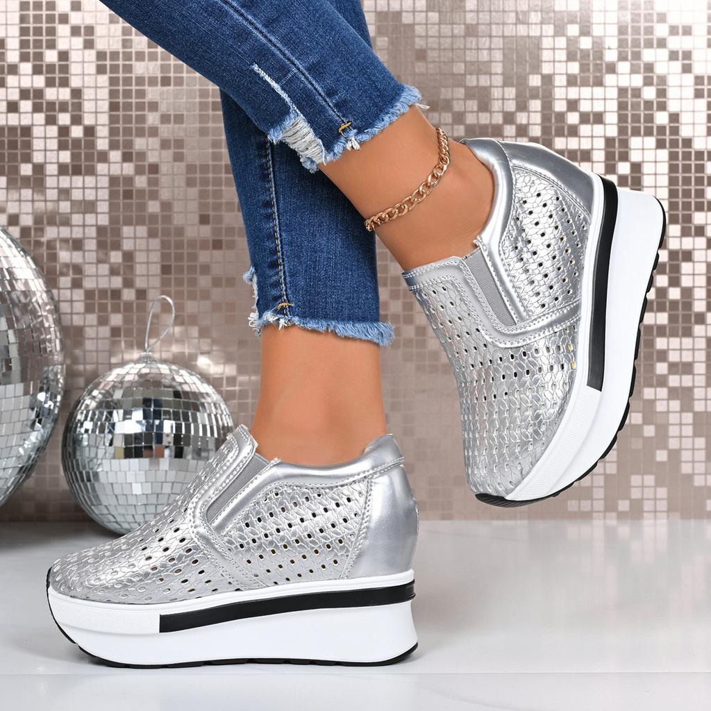 Модная обувь больших размеров для женщин 35-42 Осенняя мода Платформа Танкетка Слипоны Повседневная обувь Zapatos De Mujer Балетки Женская обувь