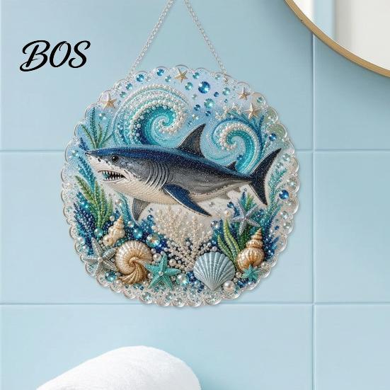 DIY Mosaic Craft for Adults Coastal Faux Pearl Painting Kit, Ocean Theme Art Decorative Bead Work Sparkling Sea Animal Ornament Kit And Beginners
