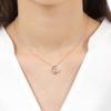 Cubic Zirconia Silver SV925 Cat Moon Heart Necklace for Women Pink [Petit Chaton] (1-02 Gold-Blue)