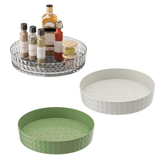 Lazy Susan Organizer Turntable Transparent Multi-Purpose Countertop Spice Rack Cosmetic