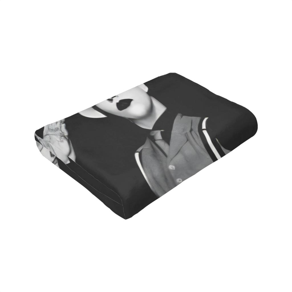 Super Soft Marilyn Manson Music Tour Throw Blanket Premium Flannel Fleece Lightweight Blanket Cozy Fluffy Blankets All Season