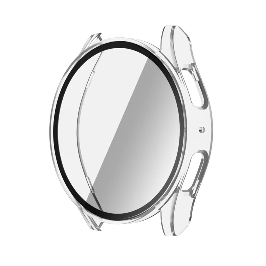 Закаленное Стекло+ Чехол-Бампер из Поликарбоната для Samsung Galaxy Watch4 5 6 7 44мм 40мм Полное Покрытие Защитный Бампер Чехол Аксессуары для Galaxy Watch7