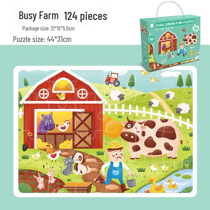 Детская коробка пазлов с крупными деталями для возраста 3-6 лет: Идеально для детского сада, праздничных подарков и раннего обучения