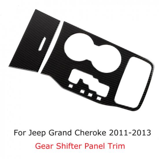 Soft Carbon Fiber Console Gear Shift Cover Trim for Jeep Grand Cherokee 2011-13