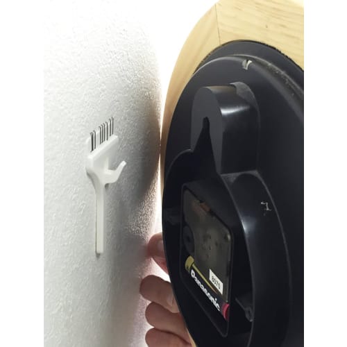 Wakabayashi Seisakusho ABS Resin Wall Beauty Clock Hooks, White, 2-Piece Set, CH-2, Size: 36mm W x 70mm H x 14mm D