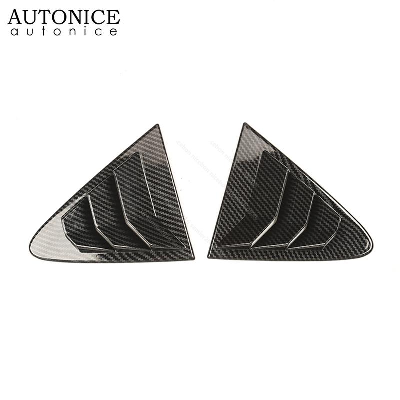 Carbon fiber color Rear Quarter Panel Window Side Louvers Vent fit for Toyota Corolla  Sedan