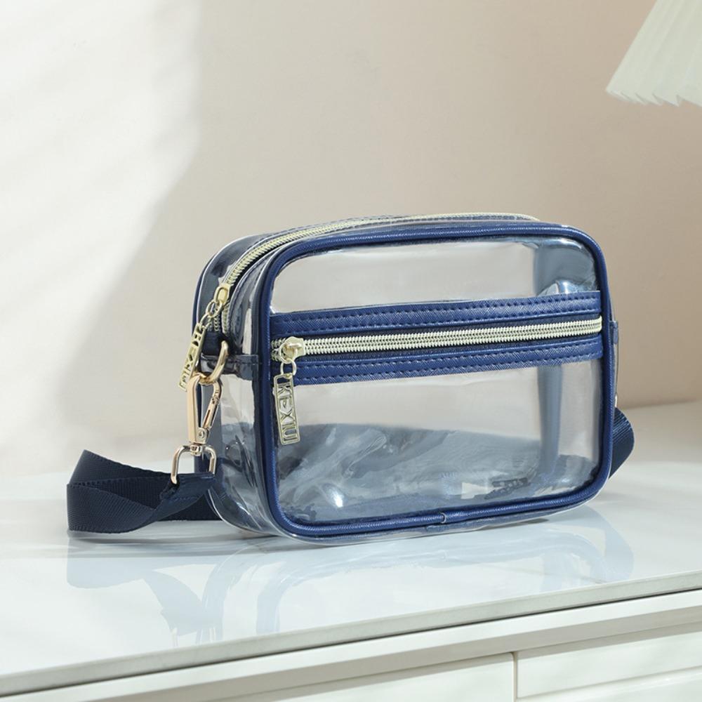 Waterproof PVC Crossbody Bag Adjustable Shoulder Strap Clear Messenger Bag  Unisex