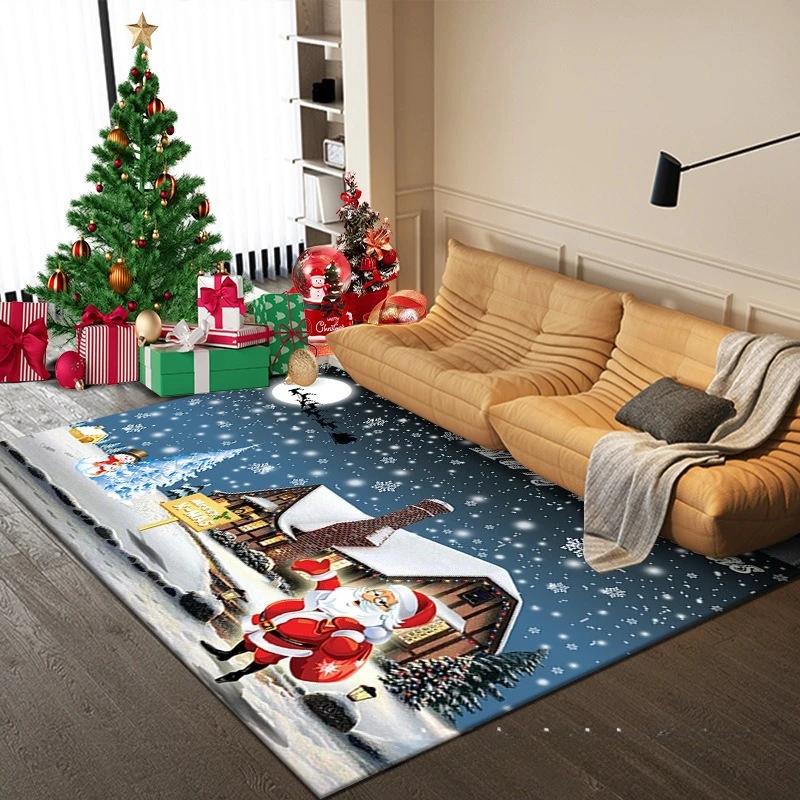 Christmas Children Room Carpet Living Room Decoration Sofa Area Rugs Creative Kid Bedroom Cloakroom Non-slip Floor Mats Washable