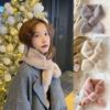 Thicken Shawl Faux Rabbit Fur Plush Cross Scarf Neckerchief Wrap Solid Color Neck Warmer
