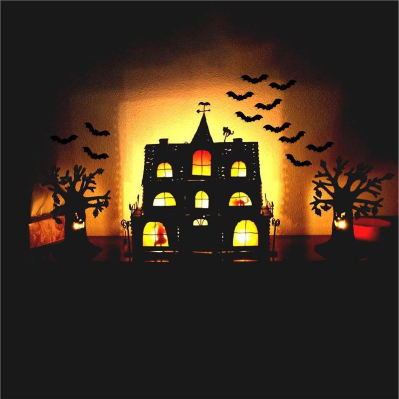 480pcs 10 pages Mini Halloween Bat Stickers Black Cute Kawaii Halloween Sticker DIY Cup Stationery Sticker Home Halloween Decor