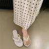 Нежные нишевые туфли-шлепанцы в горошек с плоской подошвой для женской летней уличной обуви, шлепанцы, сандалии для пляжного отдыха
