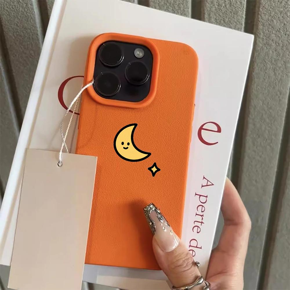 Очаровательный Чехол Пара Солнце и Луна Для iPhone 17 Air 16 15 14 13 12 11 Pro Max Plus X Мягкий Защитный Чехол из ТПУ с Текстурой Личи
