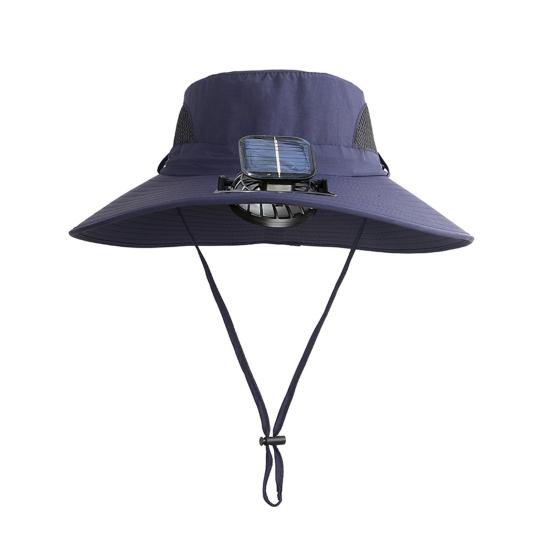 Широкополая шляпа от солнца с вентилятором на солнечной батарее, дышащая сетчатая шляпа с защитой от ультрафиолета для детей и мальчиков