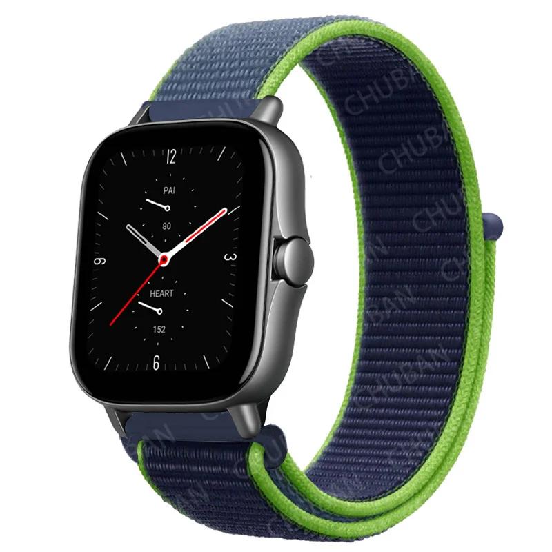 20mm/22mm Nylon Loop Watch Band For Amazfit GTS/4/2/2e/3/GTS2 Mini/GTR 4/3 pro/GTR2/2e/stratos 2/3 Bracelet Amazfit Bip-u Strap