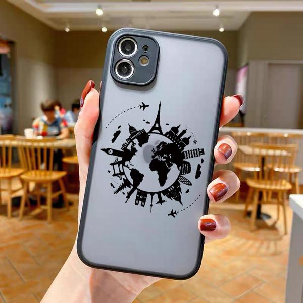 Чехол для телефона с защитой камеры для путешествий, карта мира, для iPhone 11 13 12 14 15 16 Pro Max Mini 7 8 Plus XS XR SE20, самолет, жесткая поликарбонатная крышка