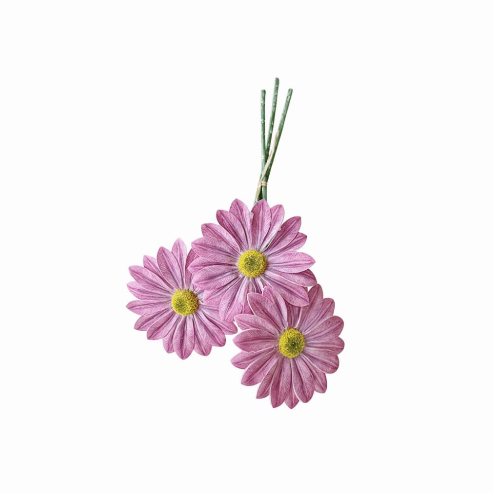 3PCS/Bundle Multicolor Daisy Artificial Flower 3D Printed Floral Arrangement Simulation Flower Chrysanthemum Photo Props