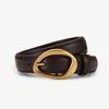 Womens Genuine Leather Belt Pin Buckle Fashion Versatile Jeans Coat Head Layer Cowhide