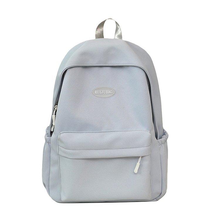 Schoolbag Korean version of female ins solid color high value simple casual fashion versatile schoolbag junior high school student backpack