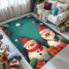 Snowman Polyester Area Rug with Non-Slip Backing – Durable Crystal Velvet Carpet, Festive Design for Home, Cafe & Hotel Decor,