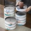 Ручная роспись керамического горшка с подставкой для сухой заварки, керамический набор для кунг-фу, поднос для чайника, чайный поднос, аксессуары для чайной церемонии