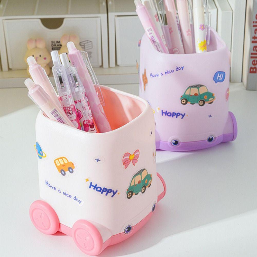 Car Shape Pen Container Multifunctional Desktop Organizer Stationery Storage Bucket  School Office