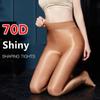 2025 новые 70D масляные глянцевые утягивающие леггинсы колготки большого размера 5XL с высокой талией, корректирующие живот, блестящие колготки для йоги для женщин