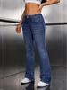 Womejeans Женские Европейские Простые Синие Расклешенные Джинсы - Эластичные, Стильные и Стройнящие Универсальные Брюки