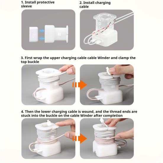 Силиконовый органайзер для кабеля 2-в-1, защита от переломов, с органайзером для хранения кабеля, портативная передача данных